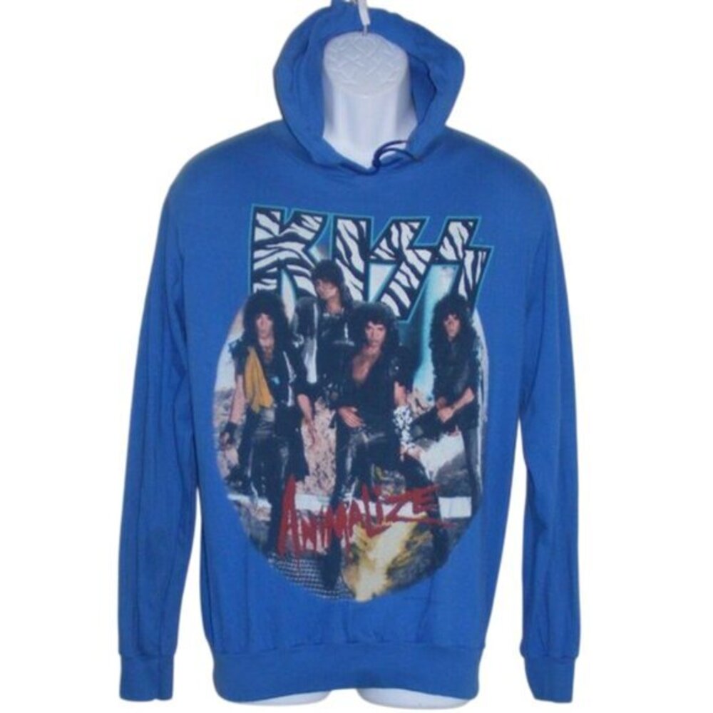 KISS Concert Tshirt, M/L, Hoodie, Animalize 1984, Blue, Long sleeves, VI…